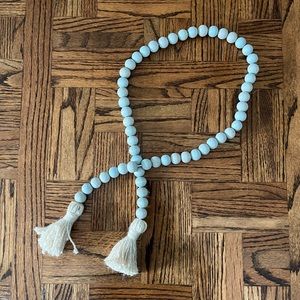 Wooden Decorative Bead Strand Aqua